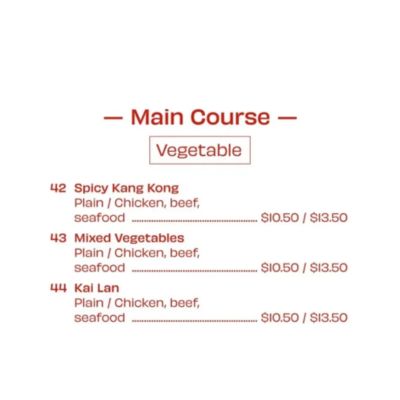 Korat Thai Cafe Menu